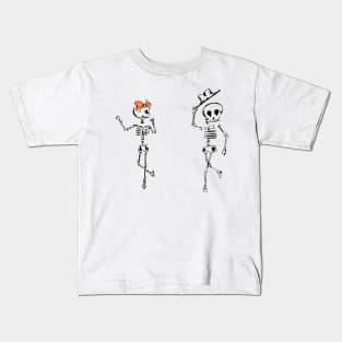 Skelly Lady And Gentleman HandDrawn Sketch Kids T-Shirt